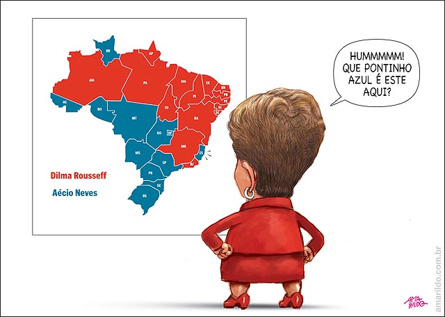 Resultado eleicao presidente aecio x dilma mapa brasil es azul dilma costas